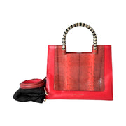 Bvlgari Serpenti Red Scaglie Tote Handle Bag